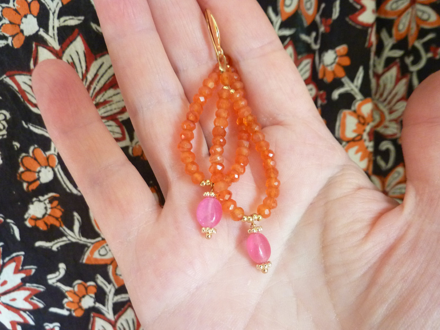 Jaipuri | Boucles d’oreilles de cornaline