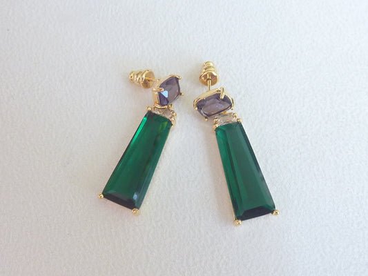 Breakfast at Tiffany's | Boucles d'oreilles de cristaux colorés, plaqué or