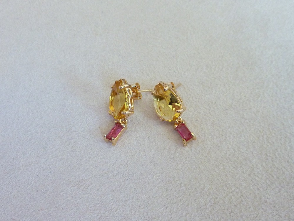 Raki | Boucles d'oreilles de cristaux colorés