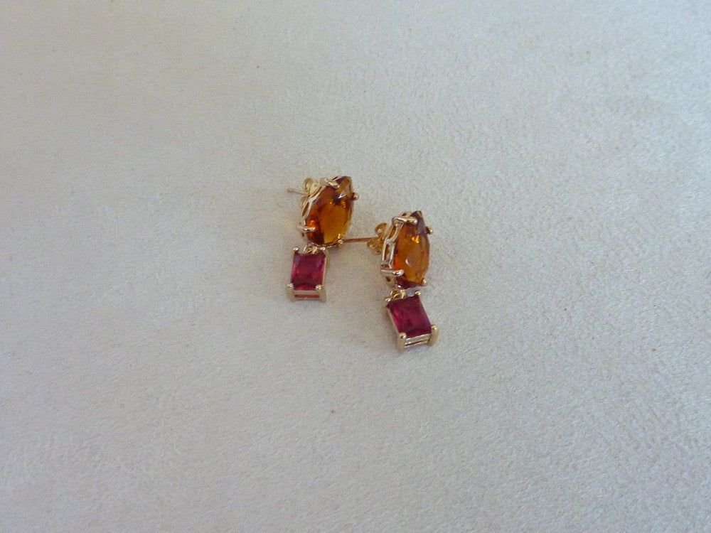 Raki | Boucles d'oreilles de cristaux colorés