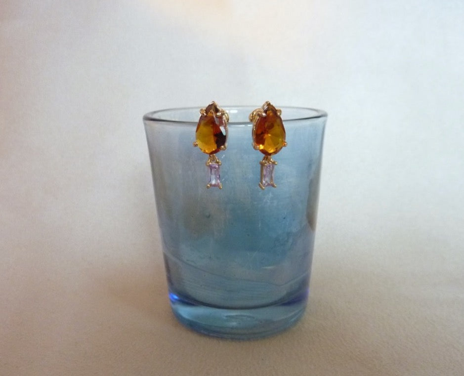 Raki | Boucles d'oreilles de cristaux colorés