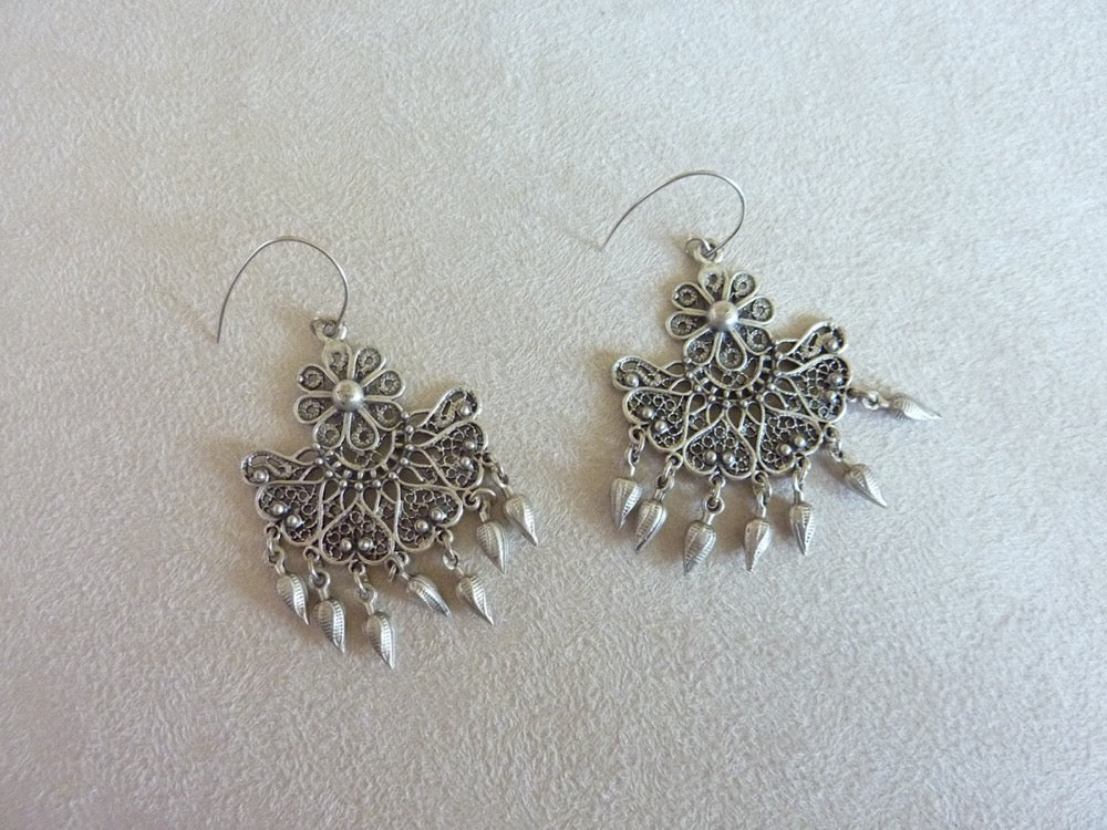 Maharani chandi | Grandes boucles d’oreilles lustre argent