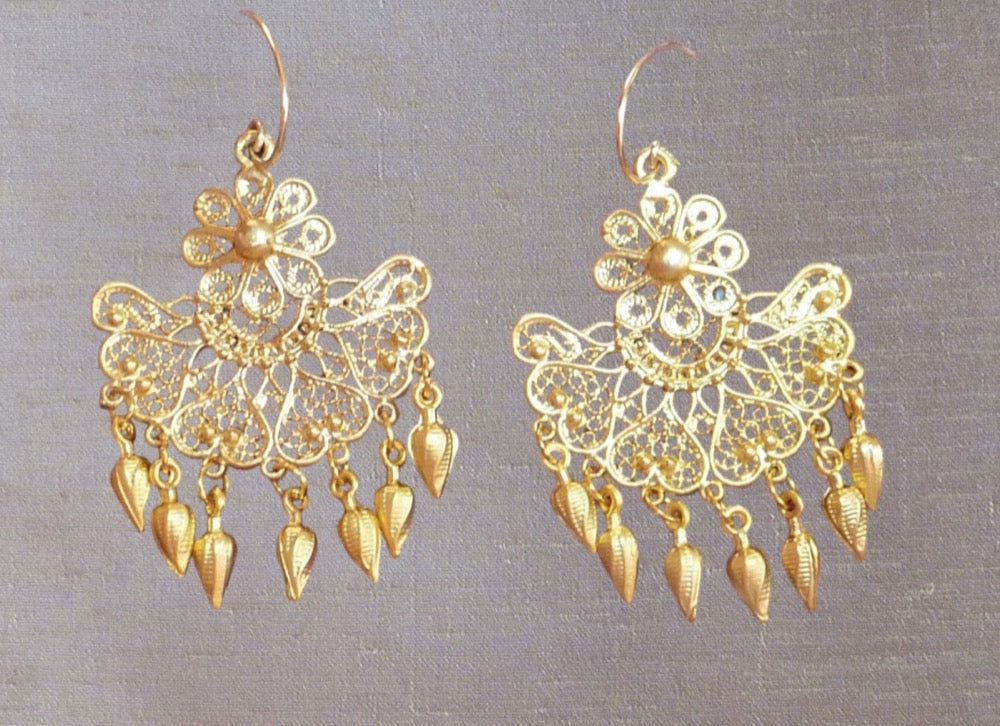 Maharani gold | Grandes boucles d’oreilles lustre dorées