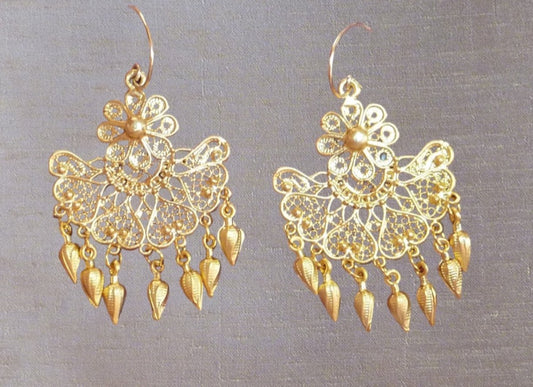 Maharani gold | Grandes boucles d’oreilles lustre dorées