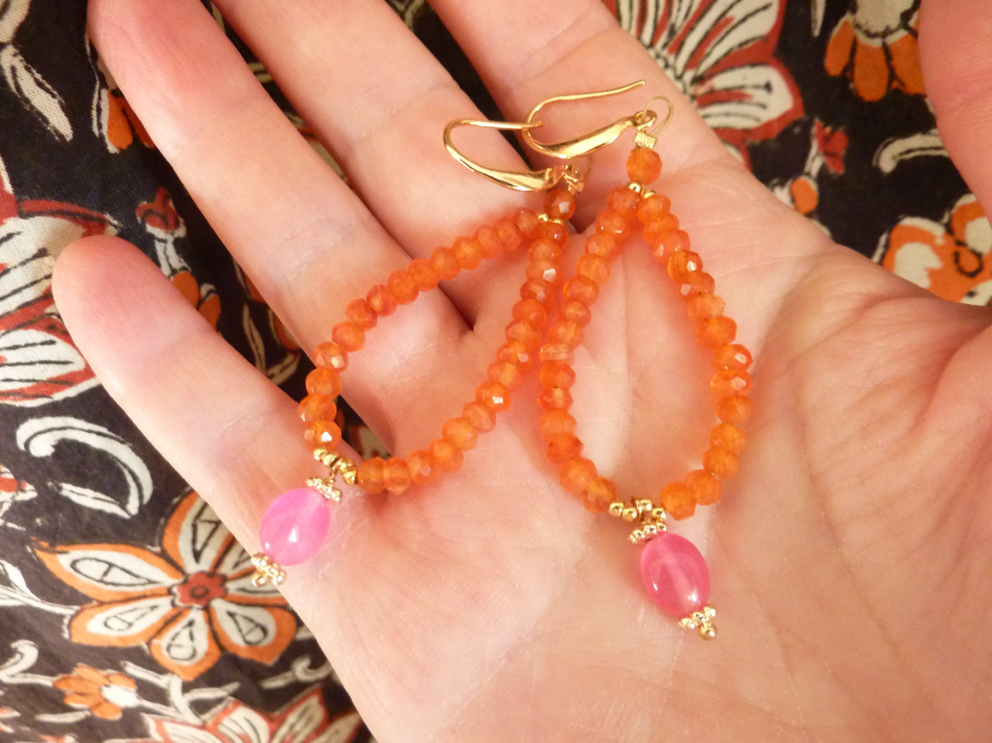 Jaipuri | Boucles d’oreilles de cornaline