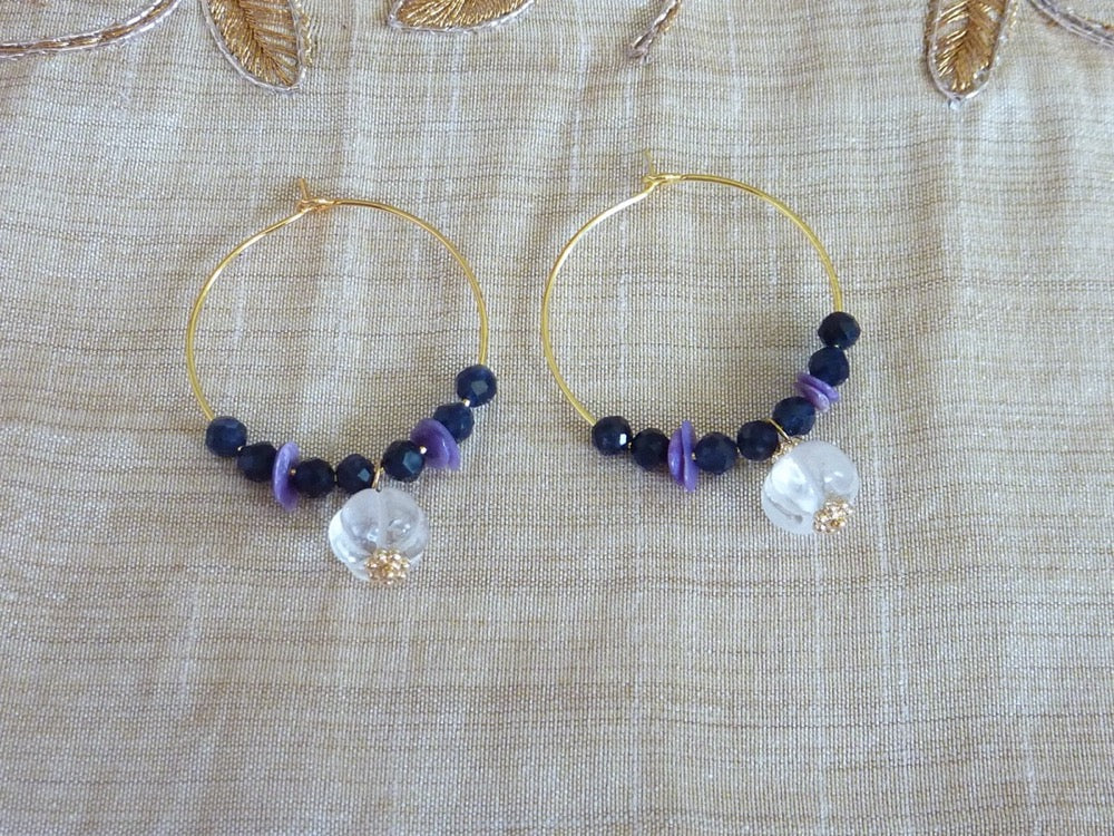 Padmavati | Boucles d’oreilles créoles à breloque