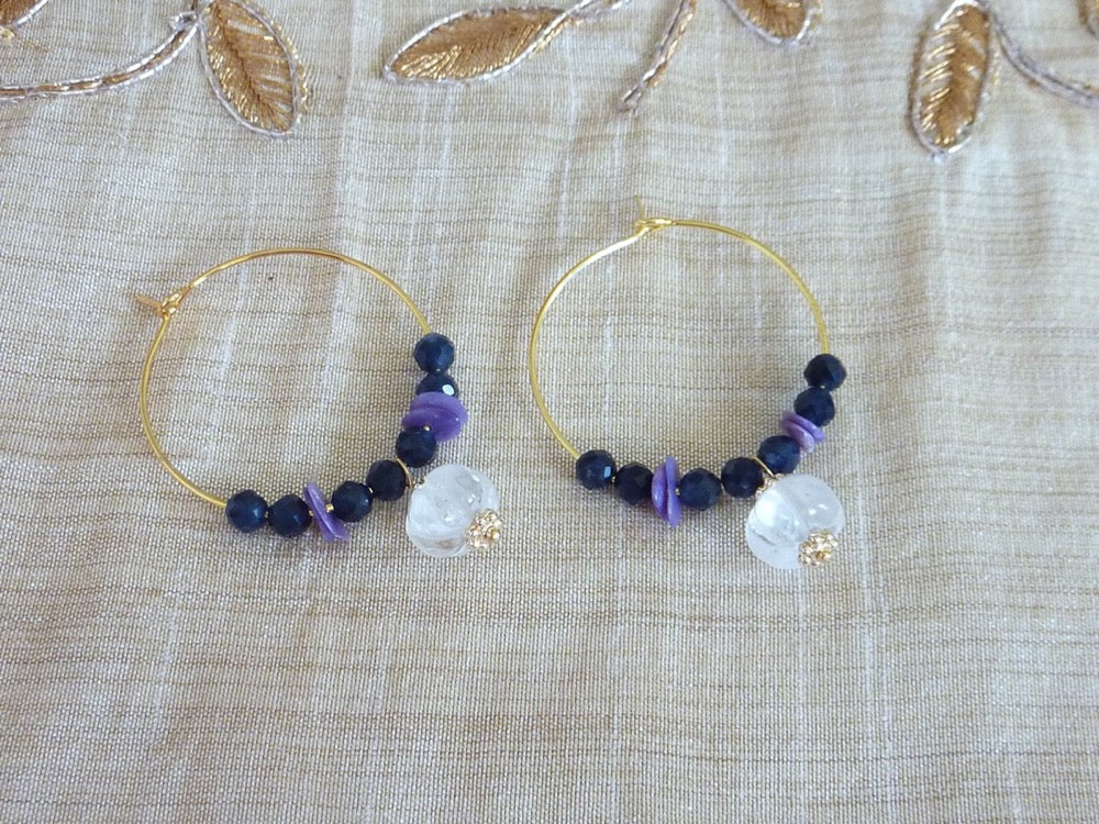 Padmavati | Boucles d’oreilles créoles à breloque