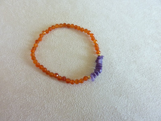 Jelebi | Bracelet de cornaline et de charoïte