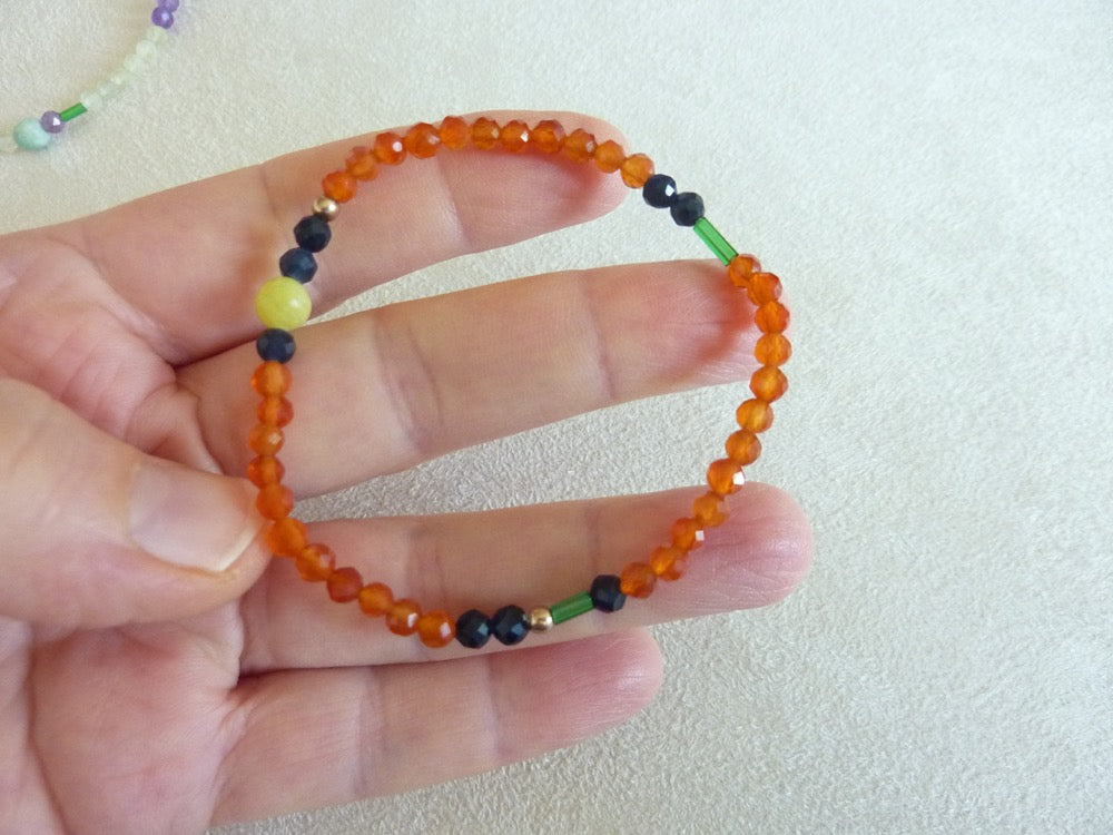 Priya | Bracelet de cornaline et calcédoine