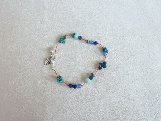 Kanthamani | Bracelet fin de pierres nouées amazonite