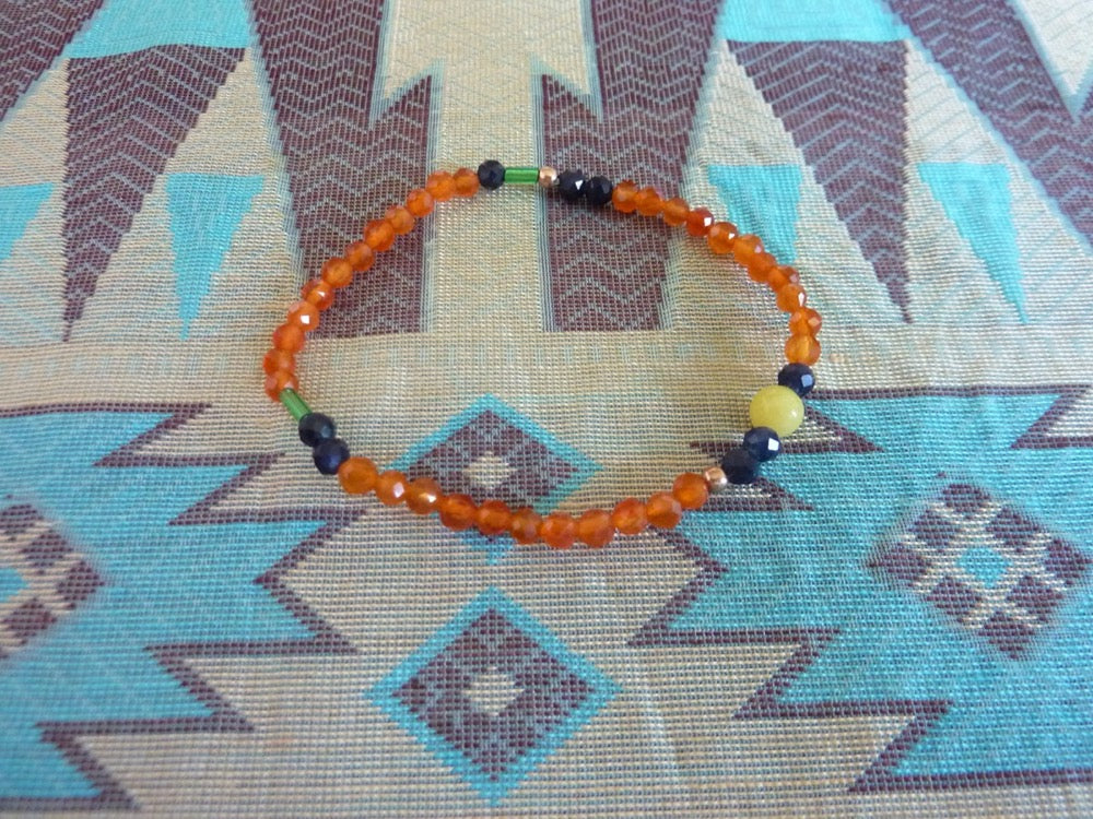 Priya | Bracelet de cornaline et calcédoine