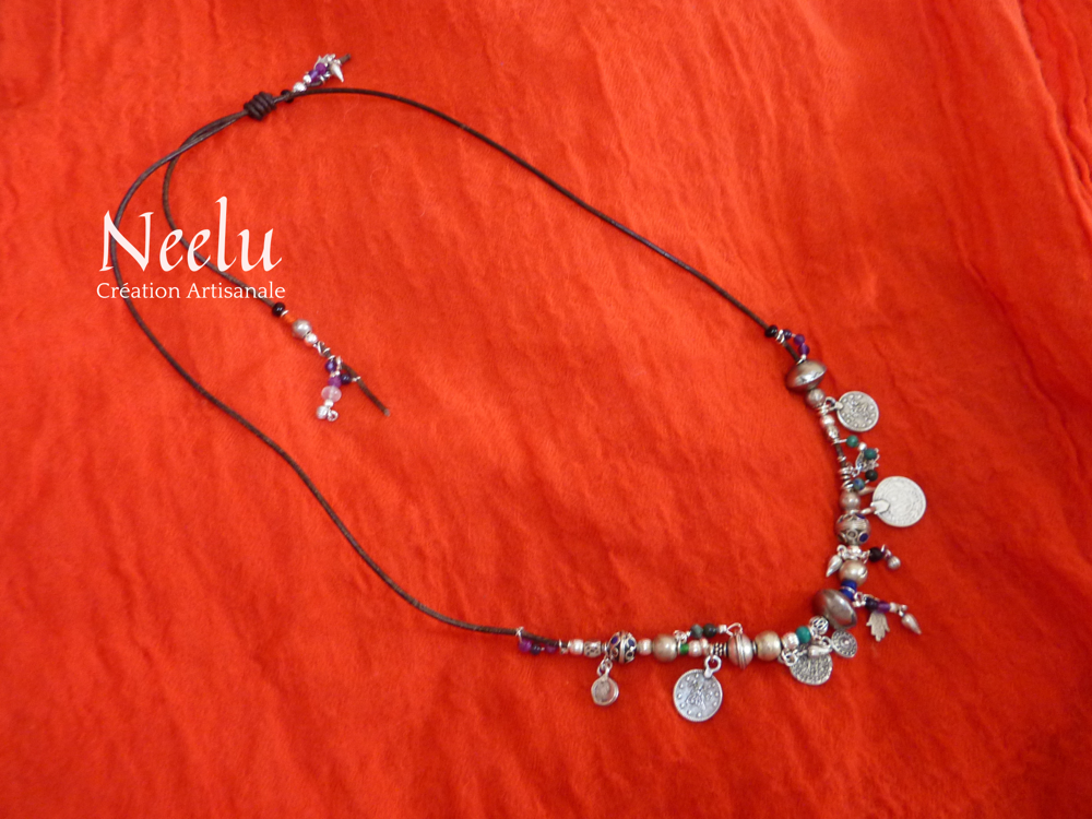 Kohinoor | Collier - bracelet de breloques de pierres et d’argent