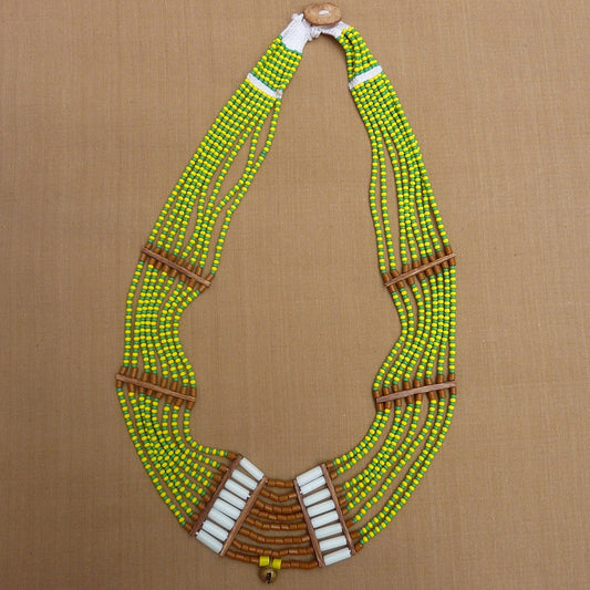 Indian Ethnic | Grand collier tribal multi-rangs vert