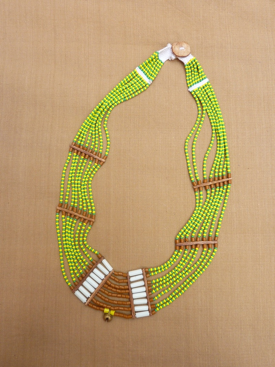 Indian Ethnic | Grand collier tribal multi-rangs vert