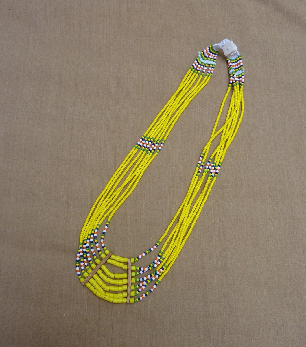 Indian Ethnic | Collier ethnique multi-rangs jaune