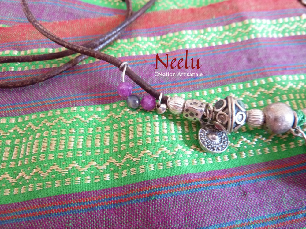 Kohinoor | Collier - bracelet de breloques de pierres et d’argent