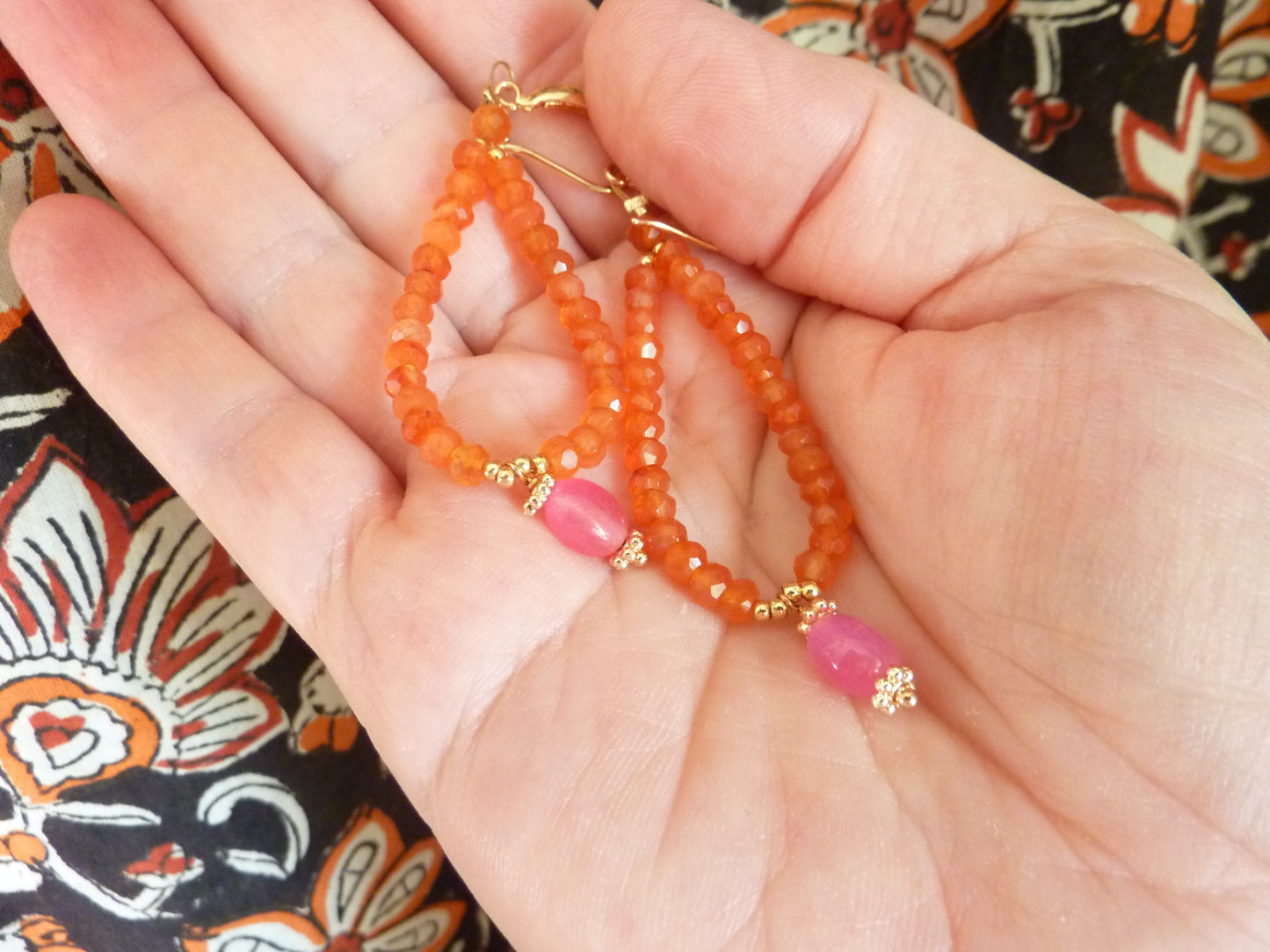 Jaipuri | Boucles d’oreilles de cornaline