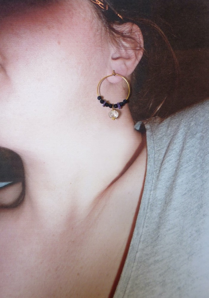 Padmavati | Boucles d’oreilles créoles à breloque