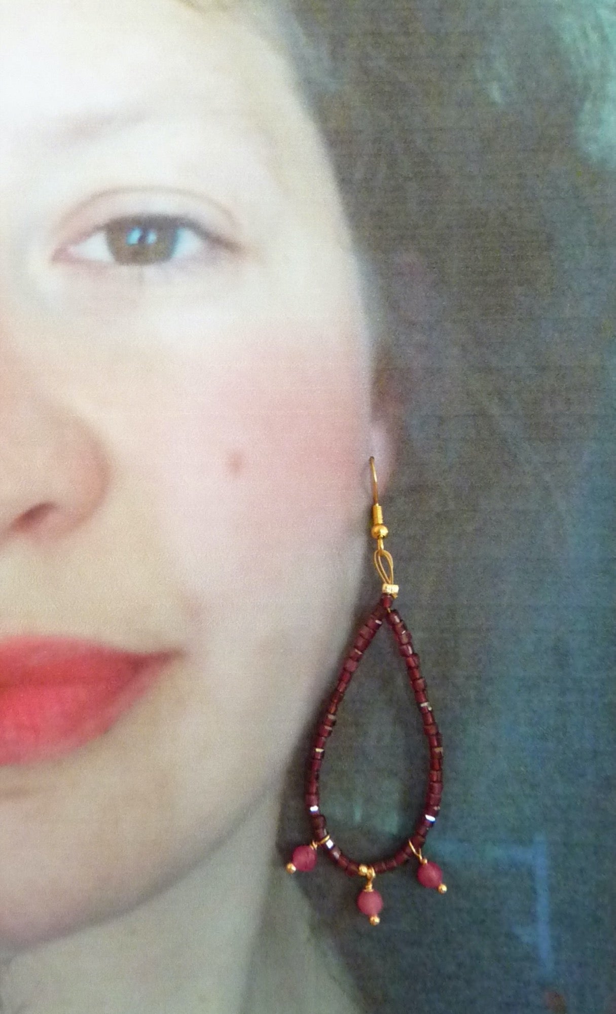 Persée | Boucles d’oreilles de grenat et de tourmaline rose