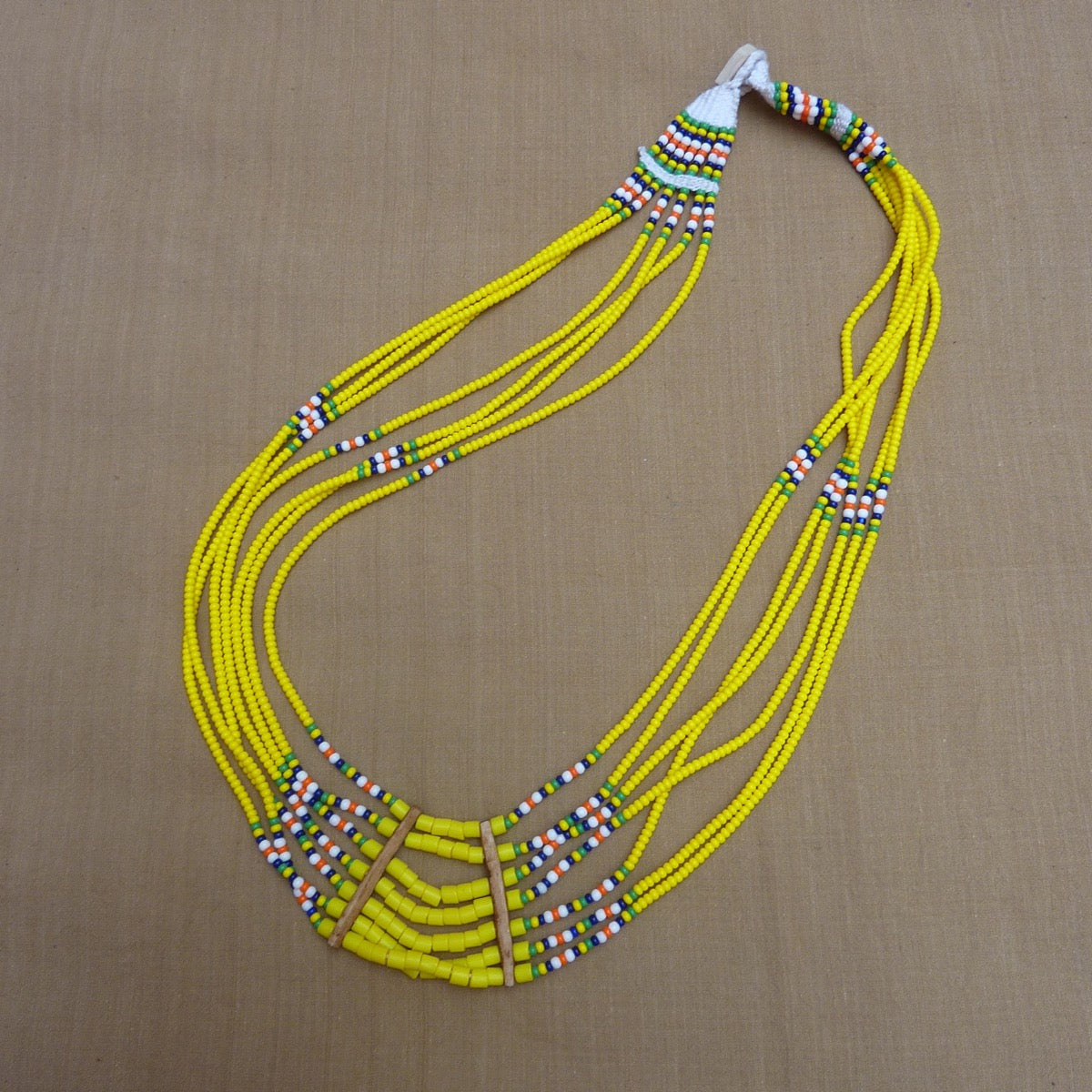 Indian Ethnic | Collier ethnique multi-rangs jaune
