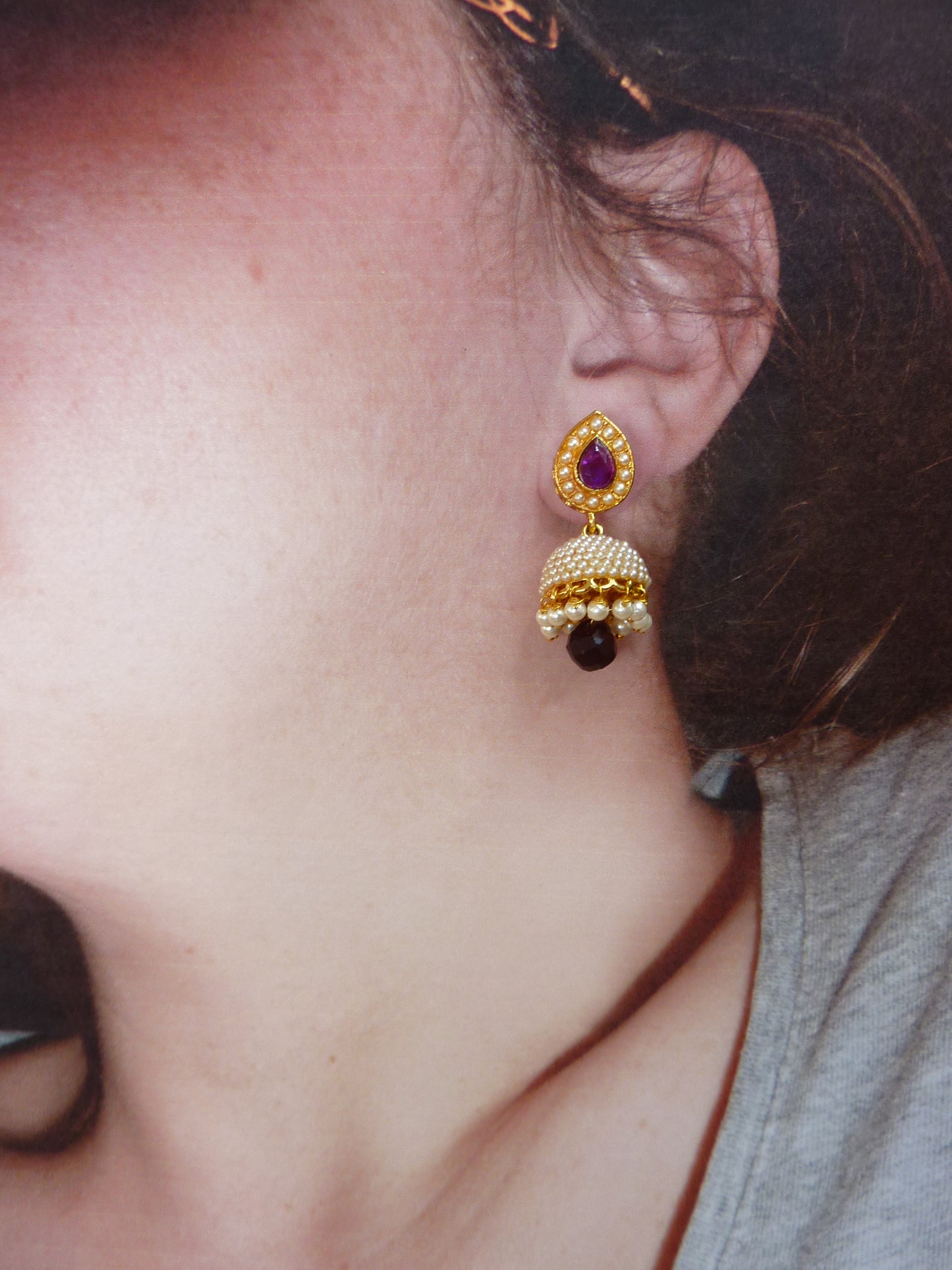 Ravissantes boucles d'oreilles indiennes jhumkee Bollywood