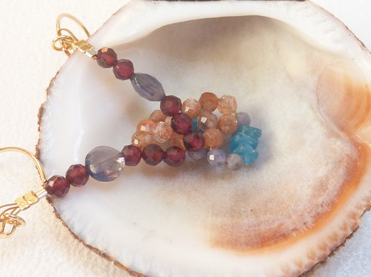 Lahore | Boucles d'oreilles de pierres entrelacées