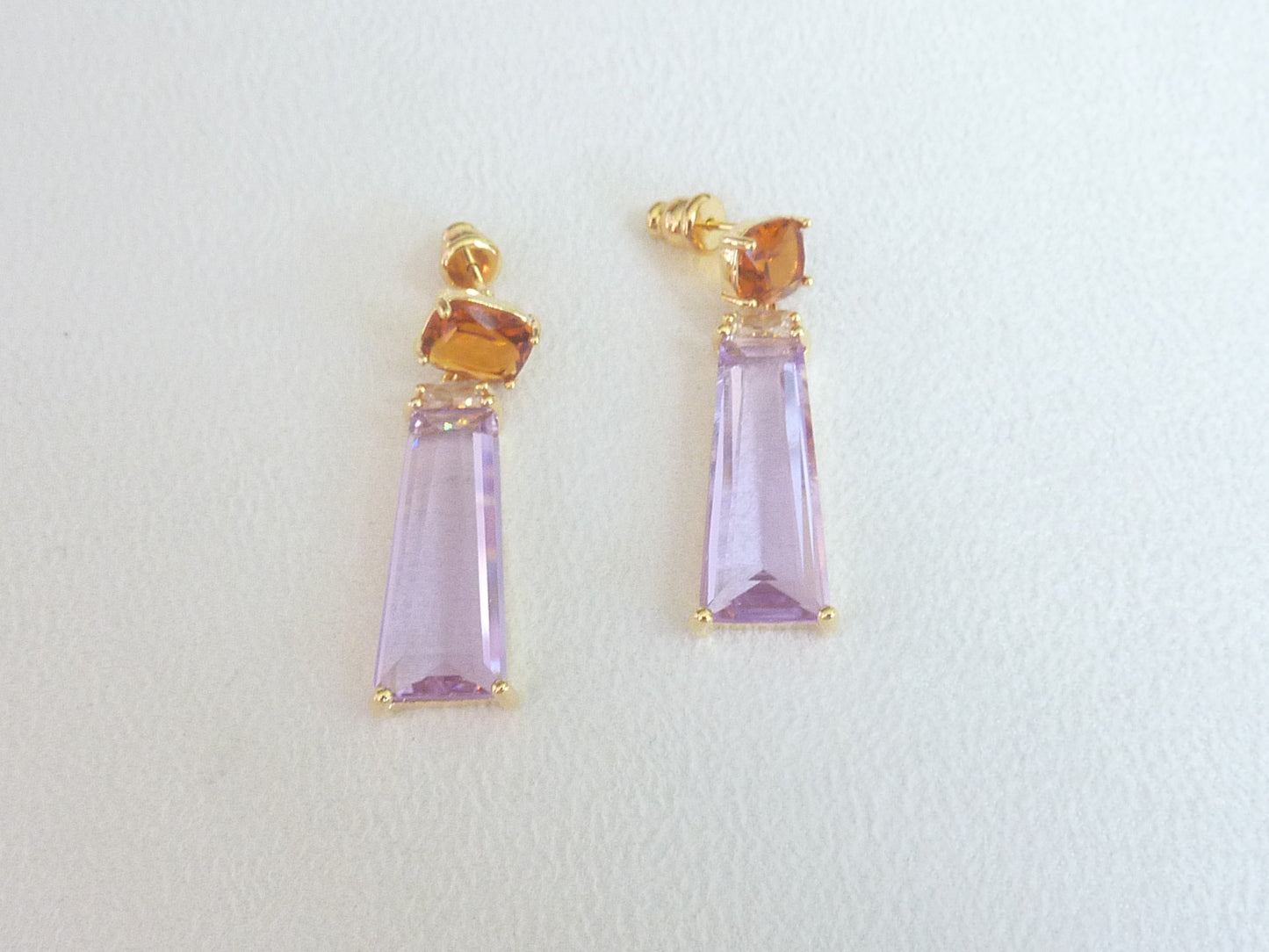 Breakfast at Tiffany's | Boucles d'oreilles de cristaux colorés, plaqué or