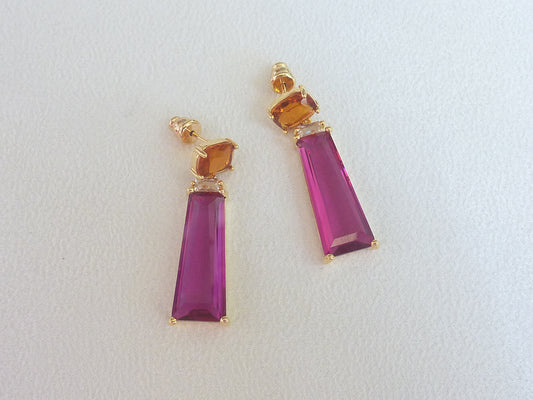 Breakfast at Tiffany's | Boucles d'oreilles de cristaux colorés, plaqué or