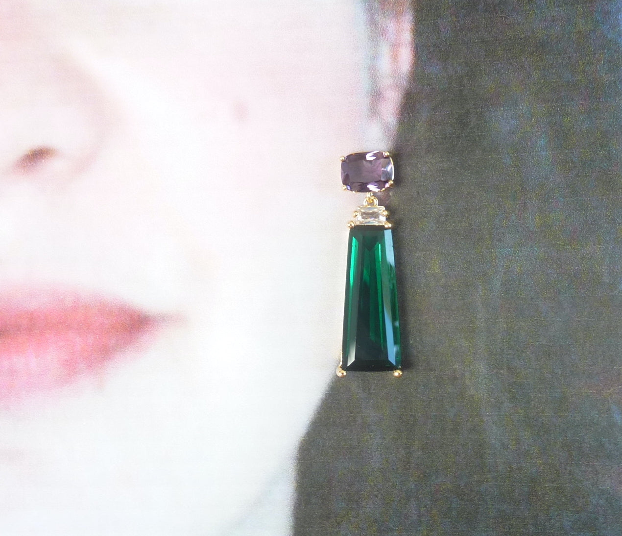 Breakfast at Tiffany's | Boucles d'oreilles de cristaux colorés, plaqué or