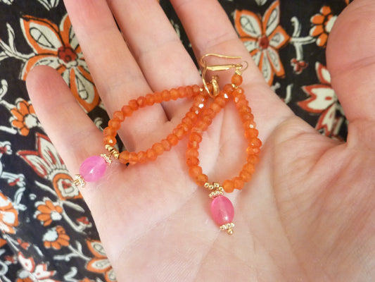 Jaipuri | Boucles d’oreilles de cornaline