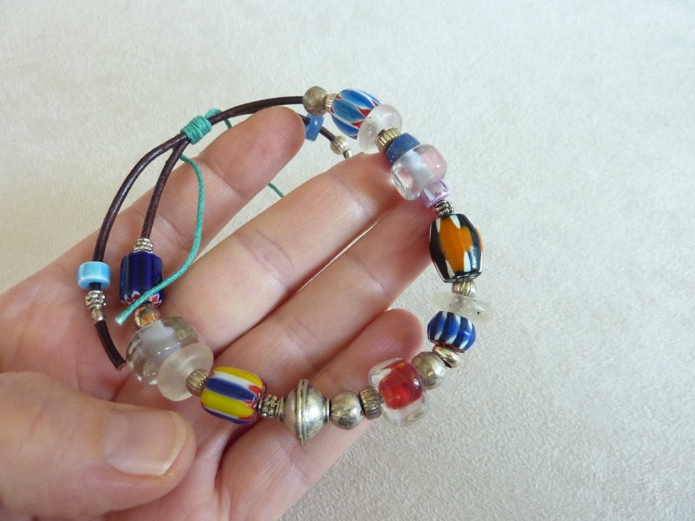 Tribal style bracelet for souls who love distant travels, adjustable size (18 to 22+)